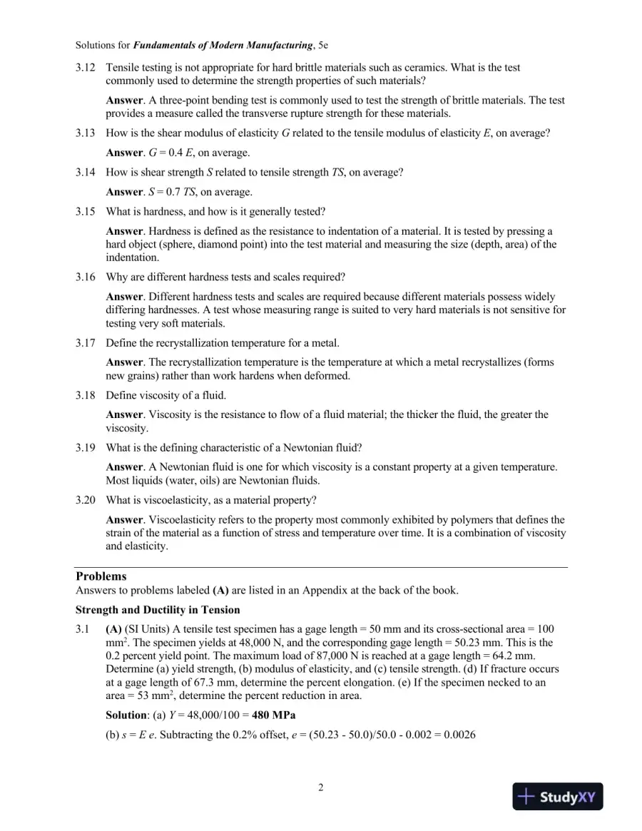 Solution Manual for Fundamentals of Modern Manufacturing: Materials, Processes, and Systems, 5th Edition, page 13