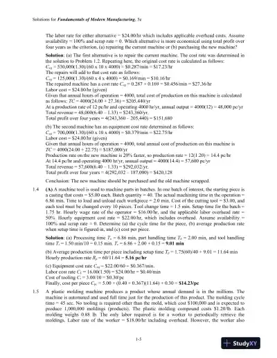 Solution Manual for Fundamentals of Modern Manufacturing: Materials, Processes, and Systems, 5th Edition - Page 6 preview image