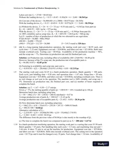 Solution Manual for Fundamentals of Modern Manufacturing: Materials, Processes, and Systems, 5th Edition - Page 8 preview image