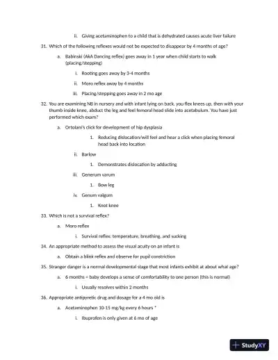 Barkley Review: Pediatrics Assessment Day 1 with Answers (50 Solved Questions) - Page 8 preview image