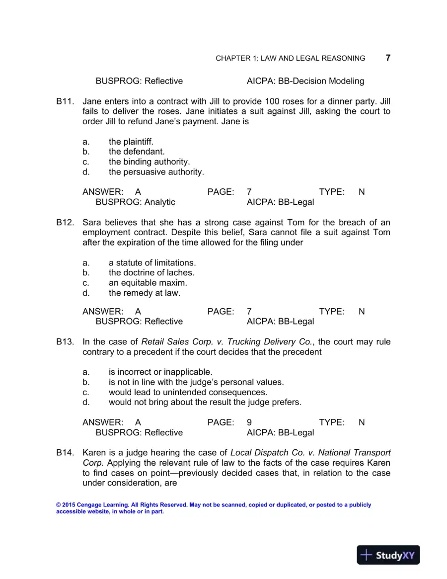 Test Bank For Business Law: Text And Cases, 13th Edition, page 10