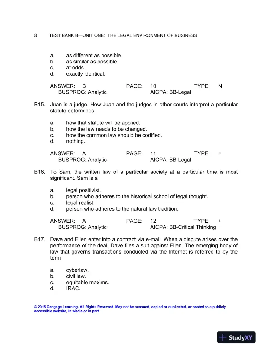 Test Bank For Business Law: Text And Cases, 13th Edition, page 11