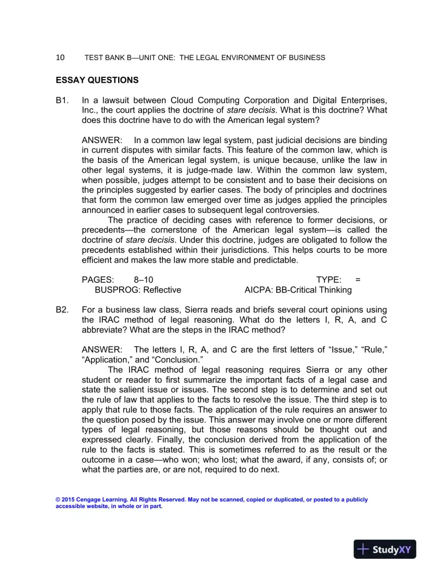 Test Bank For Business Law: Text And Cases, 13th Edition, page 13