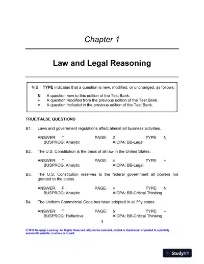 Test Bank For Business Law: Text And Cases, 13th Edition - Page 4 preview image
