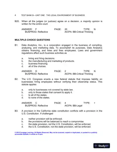 Test Bank For Business Law: Text And Cases, 13th Edition - Page 7 preview image