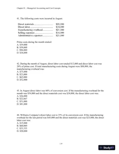 Test Bank For Introduction To Managerial Accounting, 5th Edition - Page 10 preview image