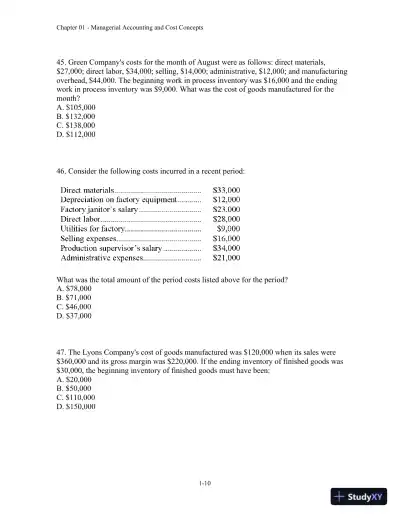 Test Bank For Introduction To Managerial Accounting, 5th Edition - Page 11 preview image