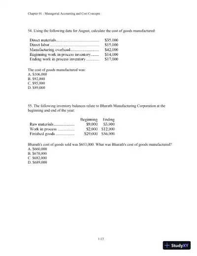 Test Bank For Introduction To Managerial Accounting, 5th Edition - Page 14 preview image