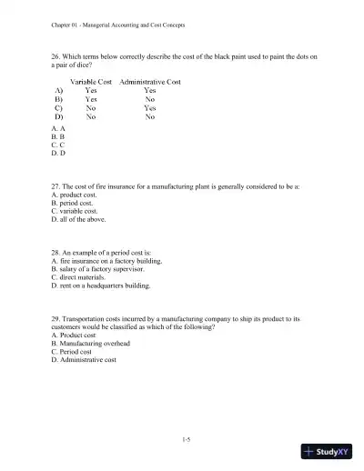 Test Bank For Introduction To Managerial Accounting, 5th Edition - Page 6 preview image