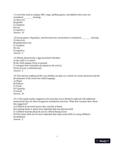 Test Bank for Creative Thinking and Arts-Based Learning: Preschool Through Fourth Grade, 7th Edition - Page 14 preview image