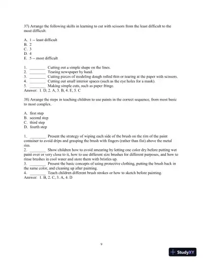 Test Bank for Creative Thinking and Arts-Based Learning: Preschool Through Fourth Grade, 7th Edition - Page 31 preview image