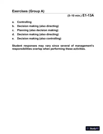 Managerial Accounting, Third Canadian Edition Solution Manual - Page 16 preview image