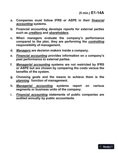 Managerial Accounting, Third Canadian Edition Solution Manual - Page 17 preview image