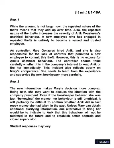 Managerial Accounting, Third Canadian Edition Solution Manual - Page 21 preview image