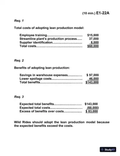 Managerial Accounting, Third Canadian Edition Solution Manual - Page 26 preview image