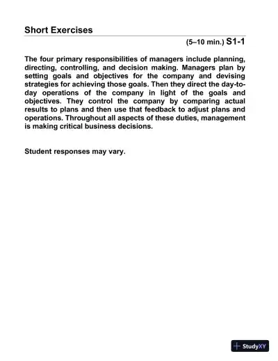 Managerial Accounting, Third Canadian Edition Solution Manual - Page 3 preview image