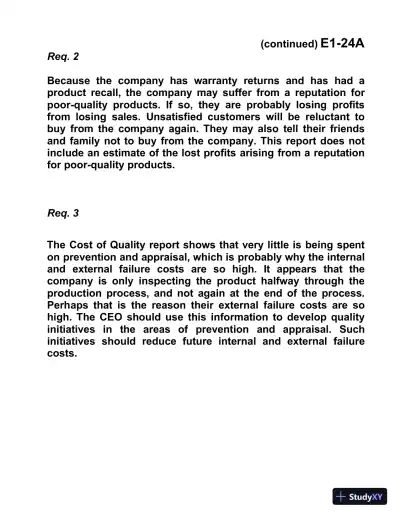 Managerial Accounting, Third Canadian Edition Solution Manual - Page 30 preview image