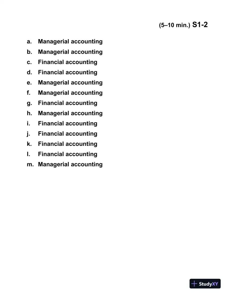 Managerial Accounting, Third Canadian Edition Solution Manual, page 4