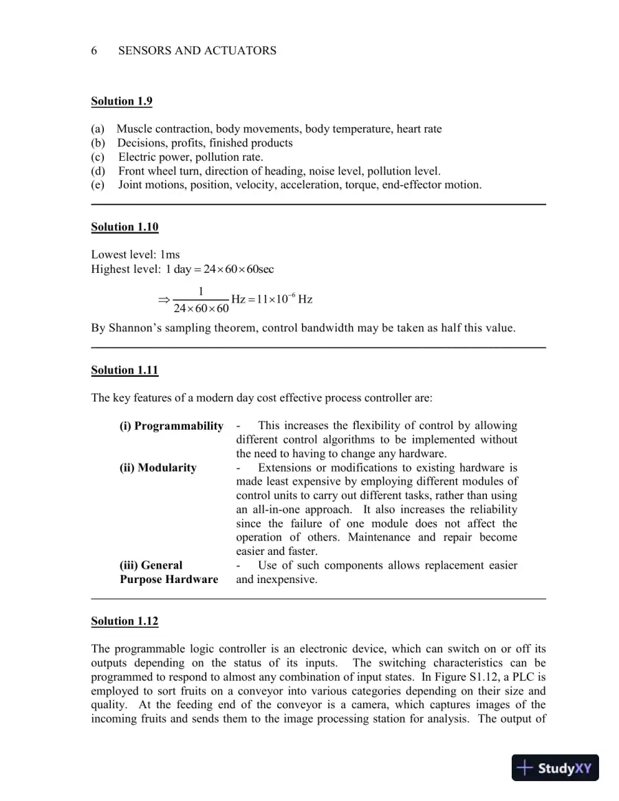 Solution Manual for Sensors and Actuators: Engineering System Instrumentation, 2nd Edition, page 12