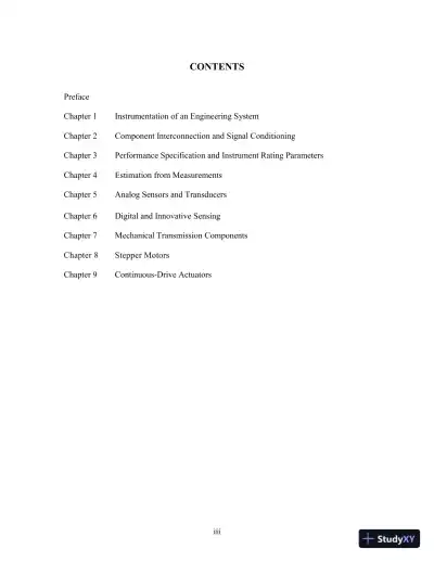 Solution Manual for Sensors and Actuators: Engineering System Instrumentation, 2nd Edition - Page 3 preview image
