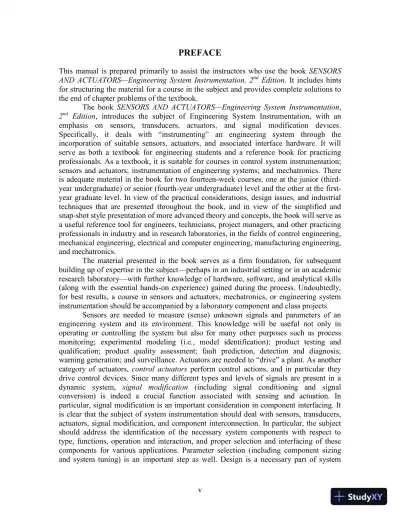 Solution Manual for Sensors and Actuators: Engineering System Instrumentation, 2nd Edition - Page 4 preview image