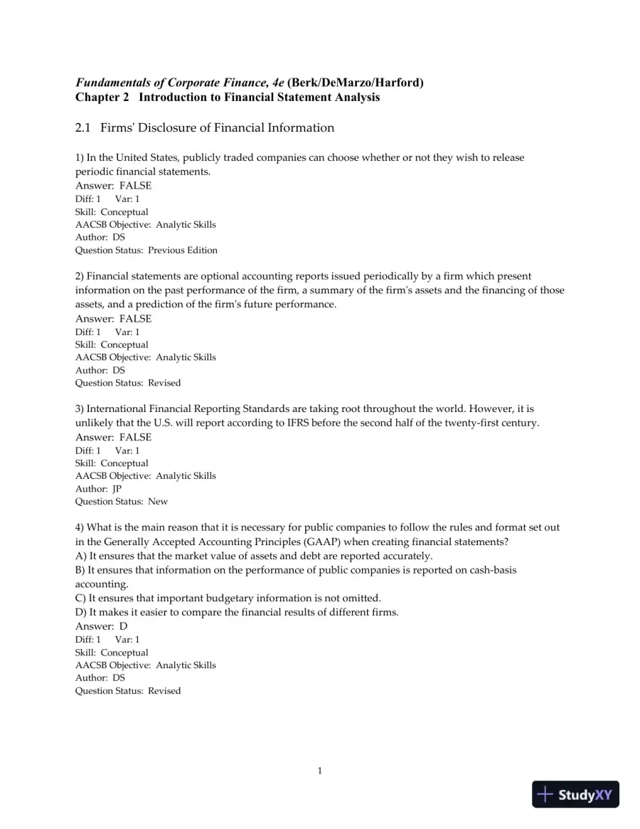 Test Bank for Fundamentals of Corporate Finance, 4th Edition, page 30