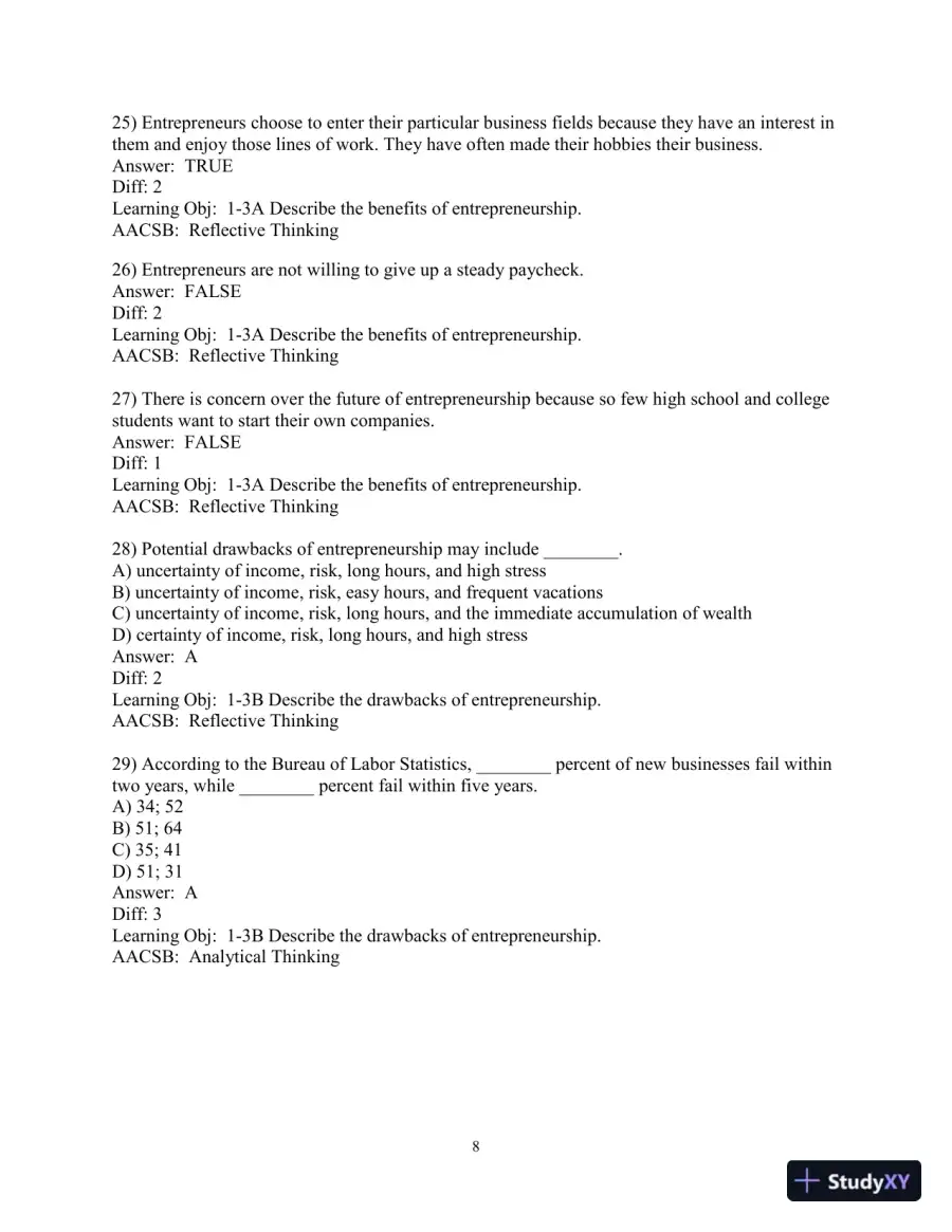 Test Bank for Essentials of Entrepreneurship and Small Business Management, 9th Edition, page 10