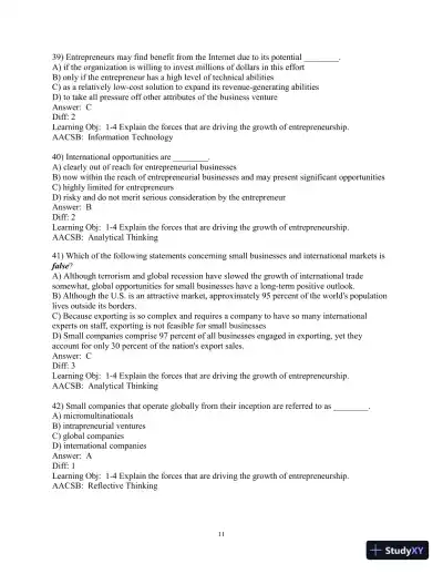 Test Bank for Essentials of Entrepreneurship and Small Business Management, 9th Edition - Page 13 preview image