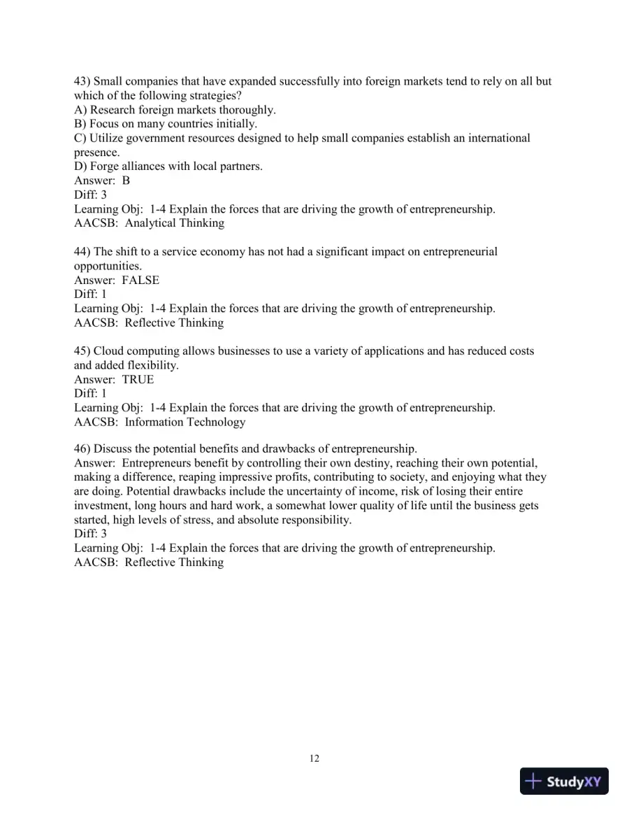 Test Bank for Essentials of Entrepreneurship and Small Business Management, 9th Edition, page 14