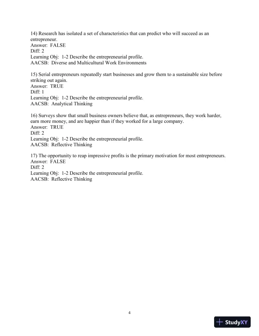 Test Bank for Essentials of Entrepreneurship and Small Business Management, 9th Edition, page 6