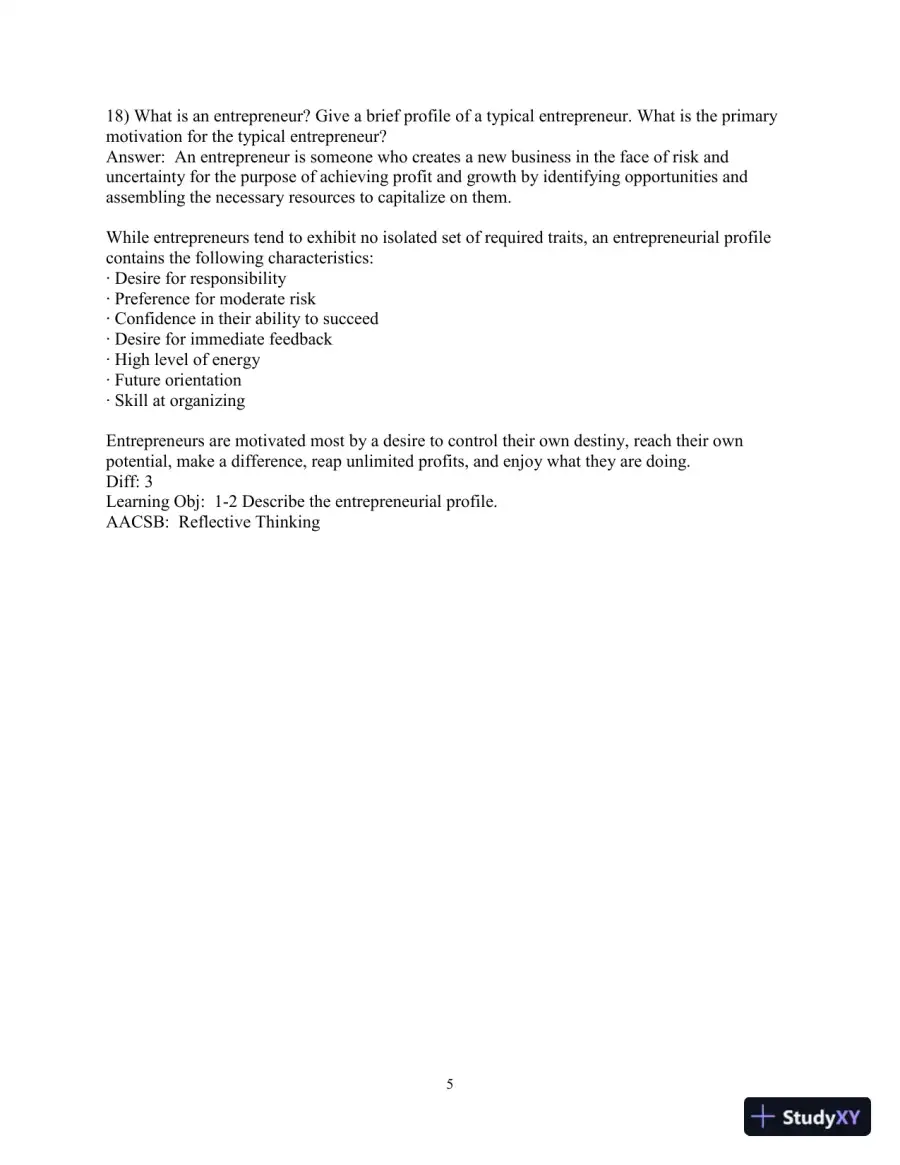 Test Bank for Essentials of Entrepreneurship and Small Business Management, 9th Edition, page 7