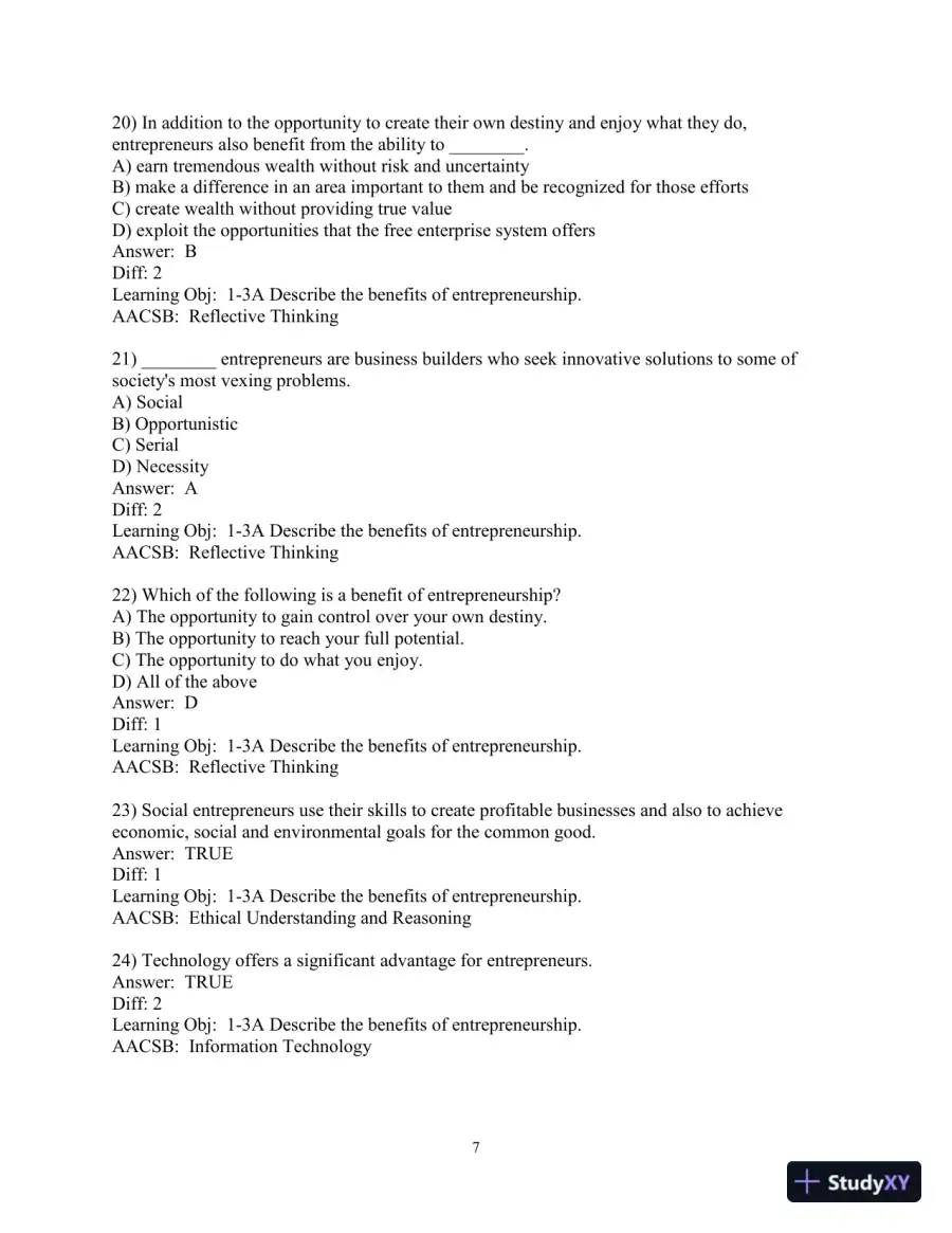 Test Bank for Essentials of Entrepreneurship and Small Business Management, 9th Edition, page 9