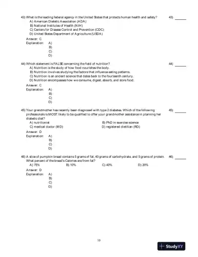 Nutrition: An Applied Approach, 4th Edition Test Bank - Page 11 preview image