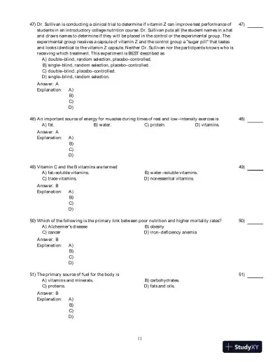 Nutrition: An Applied Approach, 4th Edition Test Bank - Page 12 preview image