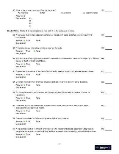 Nutrition: An Applied Approach, 4th Edition Test Bank - Page 14 preview image