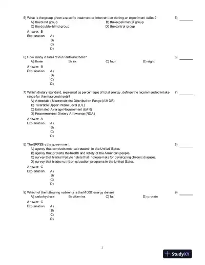 Nutrition: An Applied Approach, 4th Edition Test Bank - Page 3 preview image