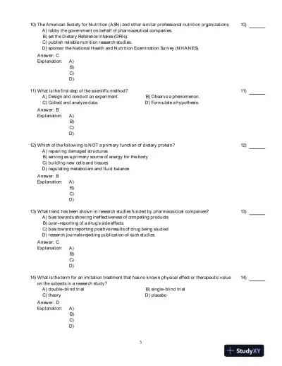 Nutrition: An Applied Approach, 4th Edition Test Bank - Page 4 preview image