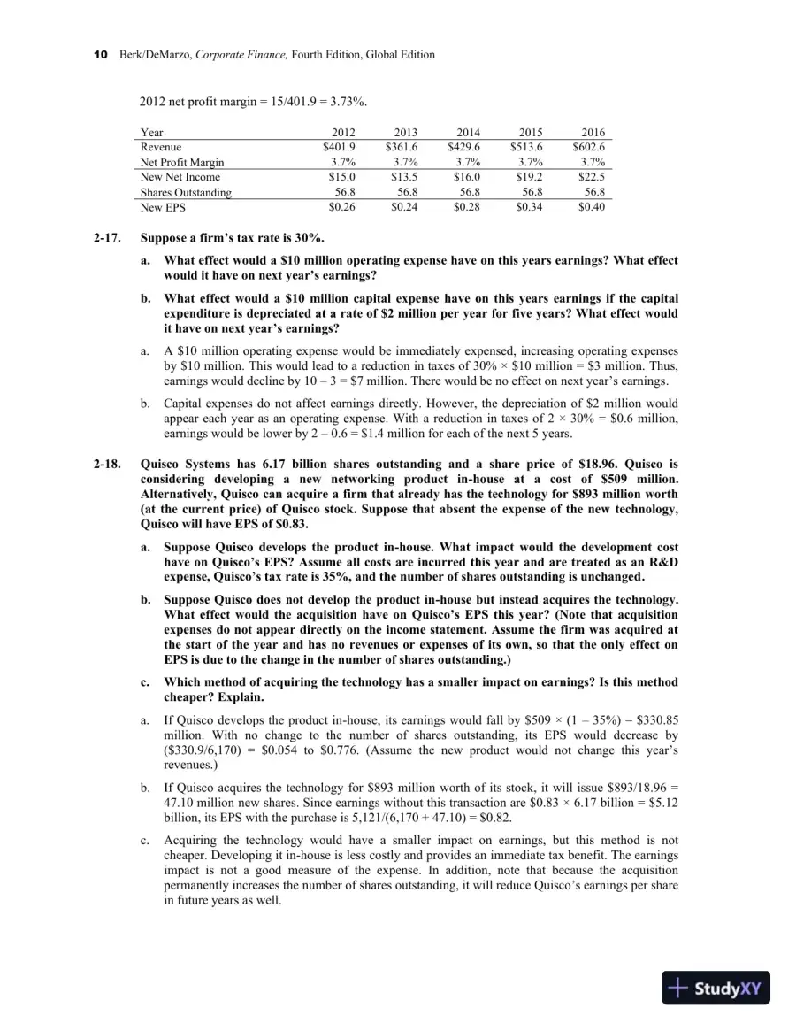 Solution Manual for Corporate Finance , 4th Edition, page 13