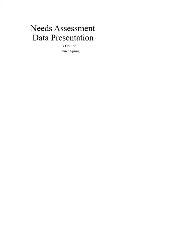 Needs Assessment Data Presentation - Page 1 preview image