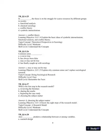 Test Bank For Essentials of Sociology: A Down-to-Earth Approach, 13th Edition - Page 12 preview image