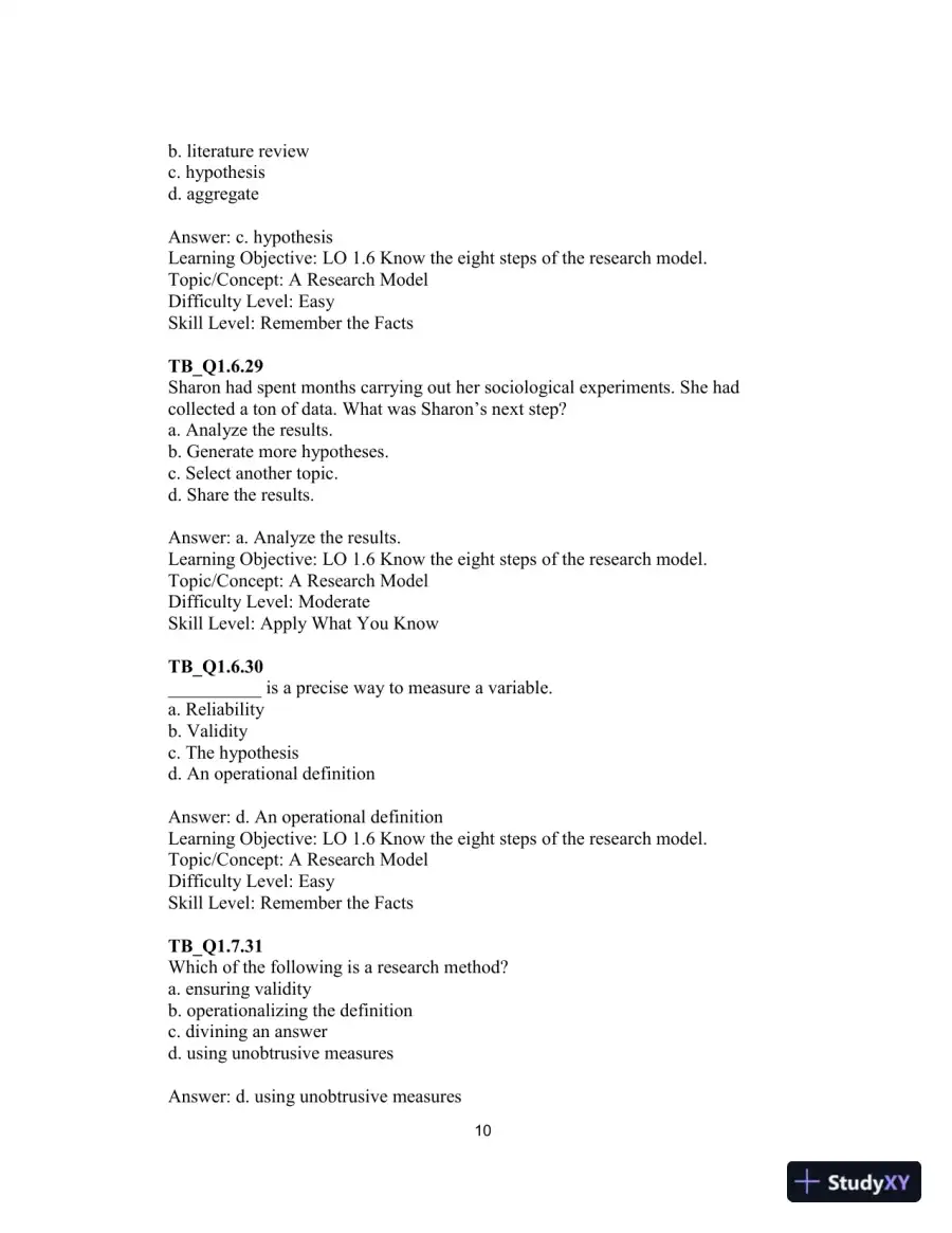 Test Bank For Essentials of Sociology: A Down-to-Earth Approach, 13th Edition, page 13