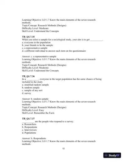 Test Bank For Essentials of Sociology: A Down-to-Earth Approach, 13th Edition - Page 15 preview image