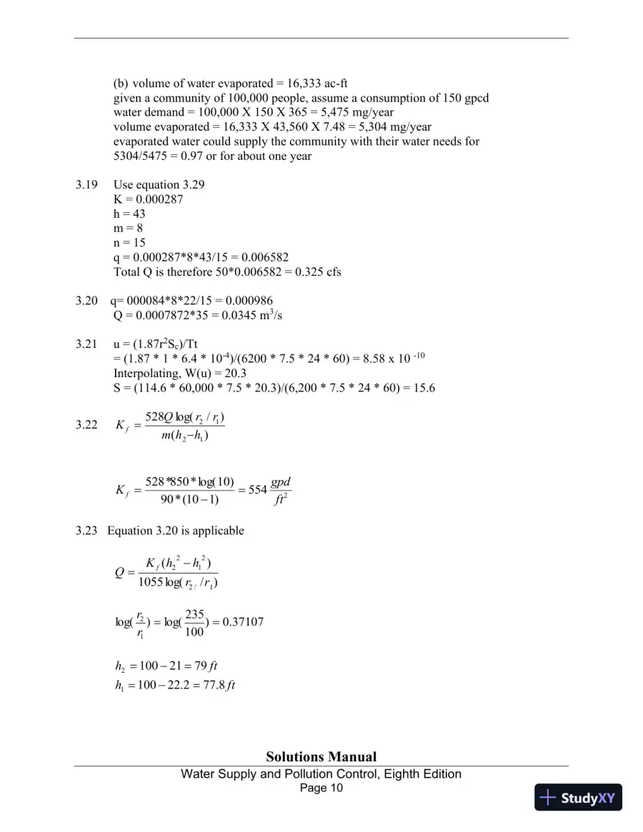 Solution Manual for Water Supply and Pollution Control, 8th Edition, page 10