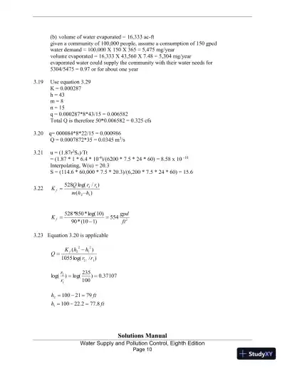 Solution Manual for Water Supply and Pollution Control, 8th Edition - Page 10 preview image
