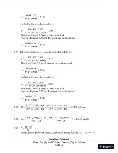 Solution Manual for Water Supply and Pollution Control, 8th Edition - Page 12 preview image