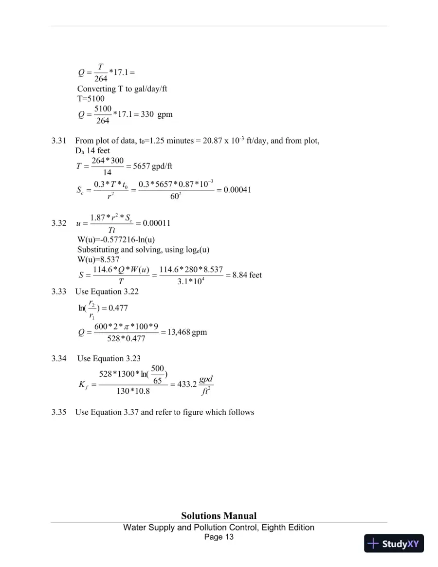 Solution Manual for Water Supply and Pollution Control, 8th Edition, page 13