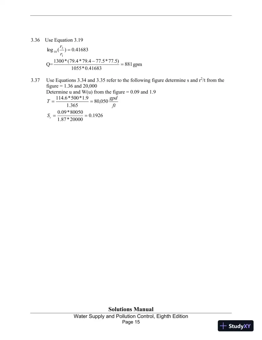 Solution Manual for Water Supply and Pollution Control, 8th Edition, page 15