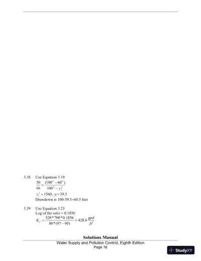 Solution Manual for Water Supply and Pollution Control, 8th Edition - Page 16 preview image