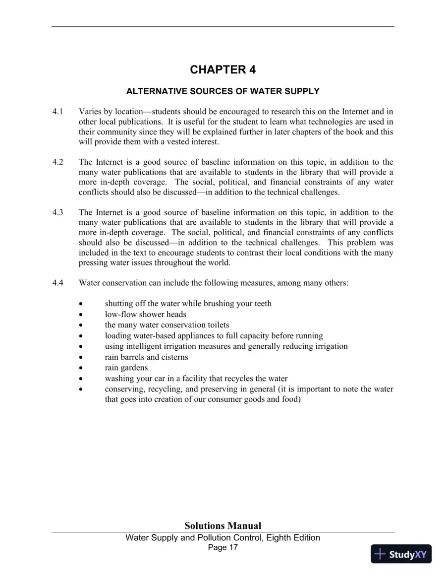 Solution Manual for Water Supply and Pollution Control, 8th Edition, page 17