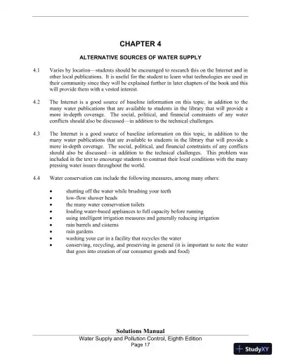 Solution Manual for Water Supply and Pollution Control, 8th Edition - Page 17 preview image